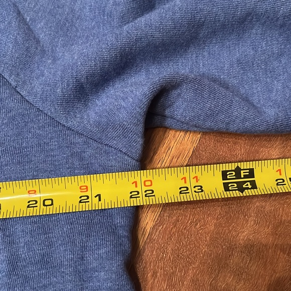 Like new Talbots fleece lined rolled neck blue sweater with gold buttons - Picture 6 of 16